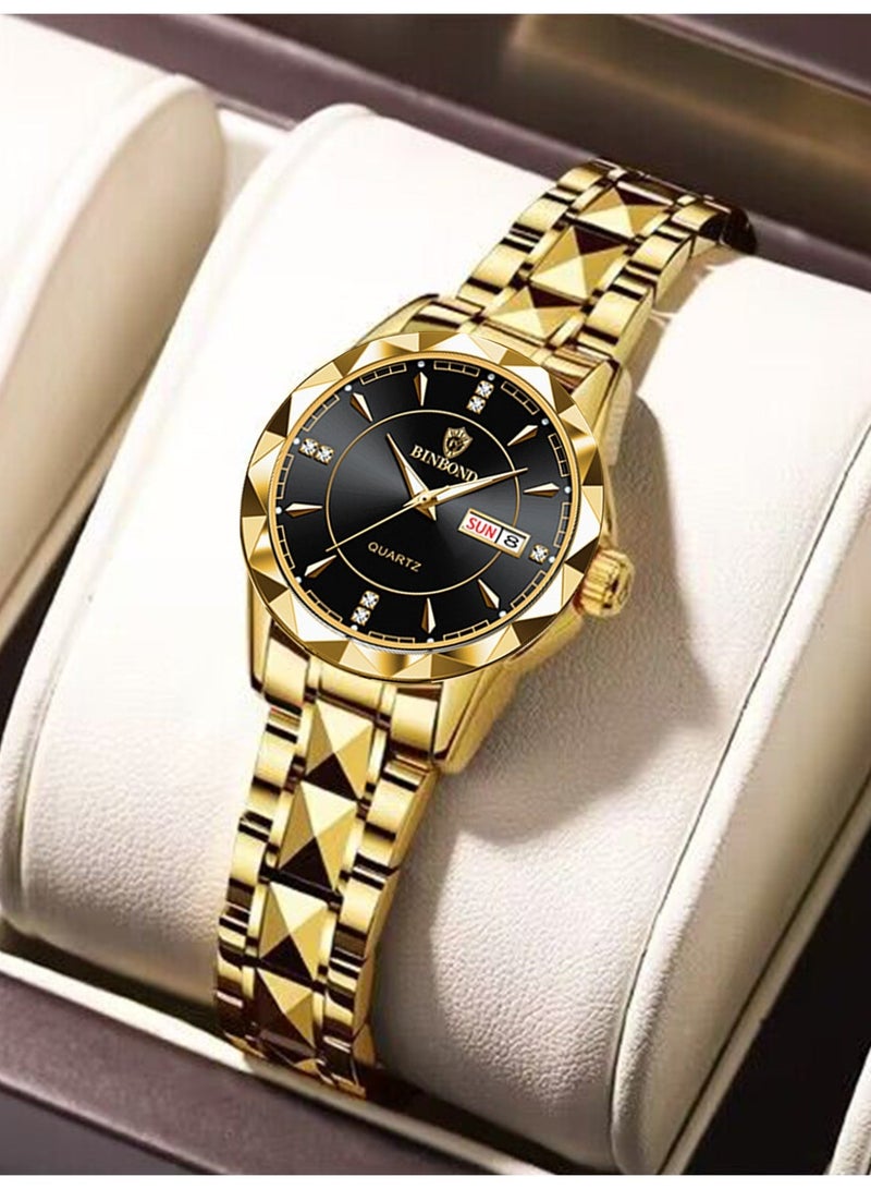 بينبوند ساعات كوارتز نسائية من أفضل العلامات التجارية الفاخرة والأزياء التجارية المقاومة للماء وساعة التاريخ الأسبوعية الرياضية للنساء - Image 1